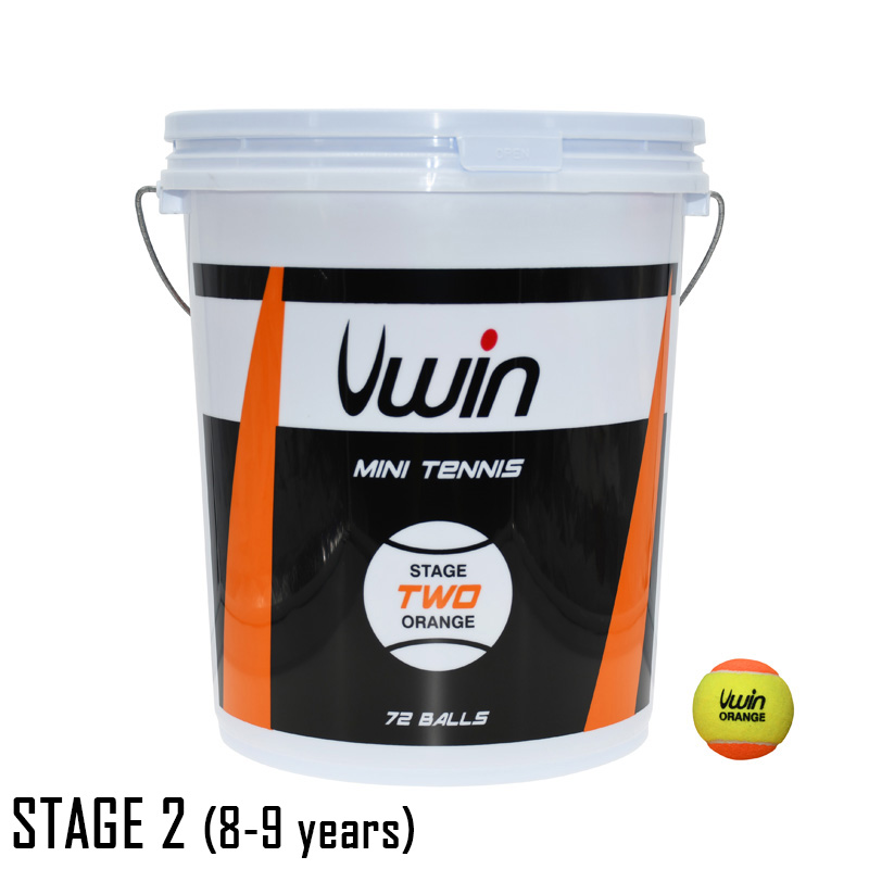 Uwin Stage 2 Tennis Balls - 50% slower (Bucket of 72)